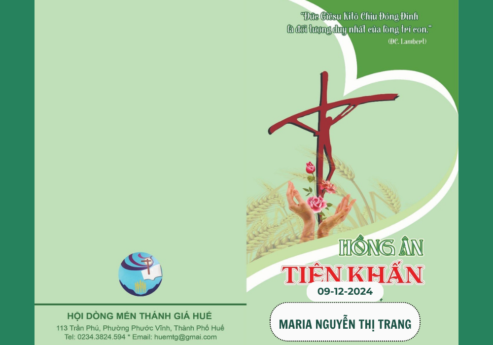 Thánh Lễ Tuyên Khấn Lần Đầu – Hội Dòng Mến Thánh Giá Huế – 09/12/2024