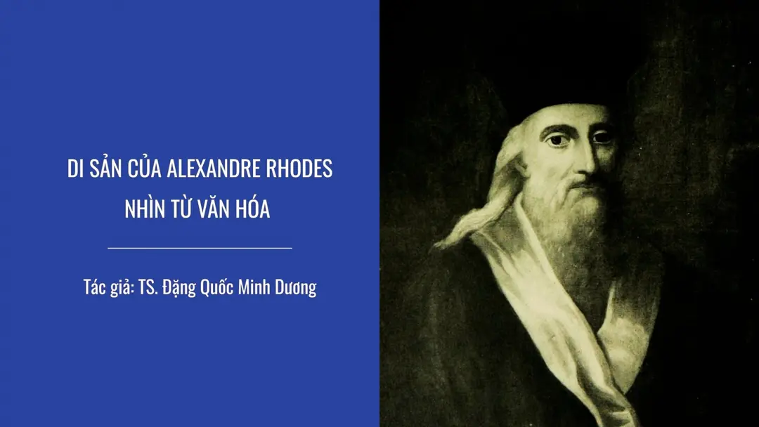 Di Sản Alexandre De Rhodes Nhìn Từ Văn Hóa
